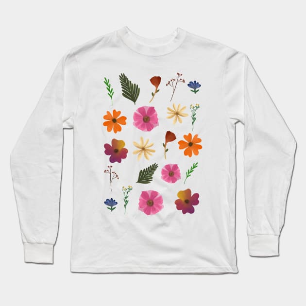 Pressed flowers Long Sleeve T-Shirt by SanMade